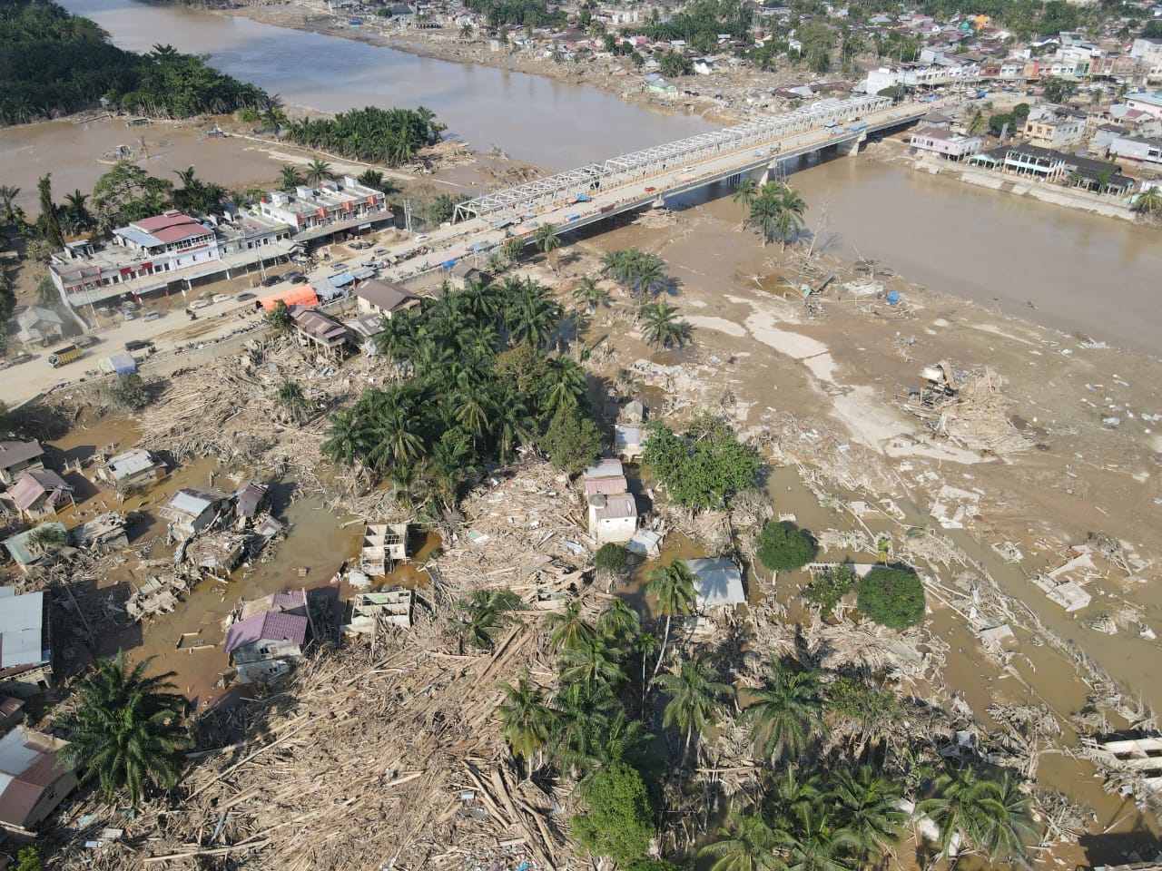 The current state of Kuala Simpang as of December 7, 2025, in the aftermath of the flash flood.